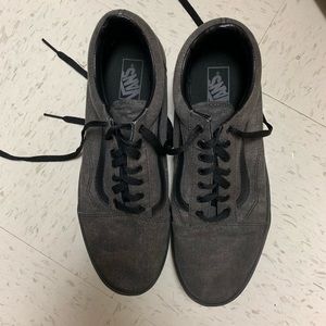 Grey and blank vans, clean and barely worn